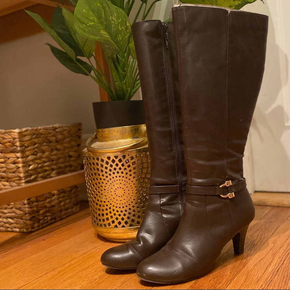 Karen Scott Chocolate Brown Stiletto Boots - Sz 8